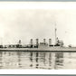 MILITARY SHIP USS FOX VINTAGE REAL PHOTO POSTCARD RPPC