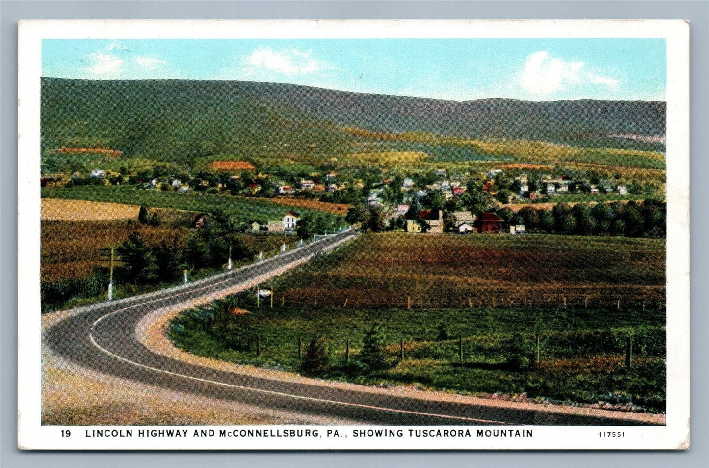 McCONNELLSBURG PA LINCOLN HIGHWAY ANTIQUE POSTCARD