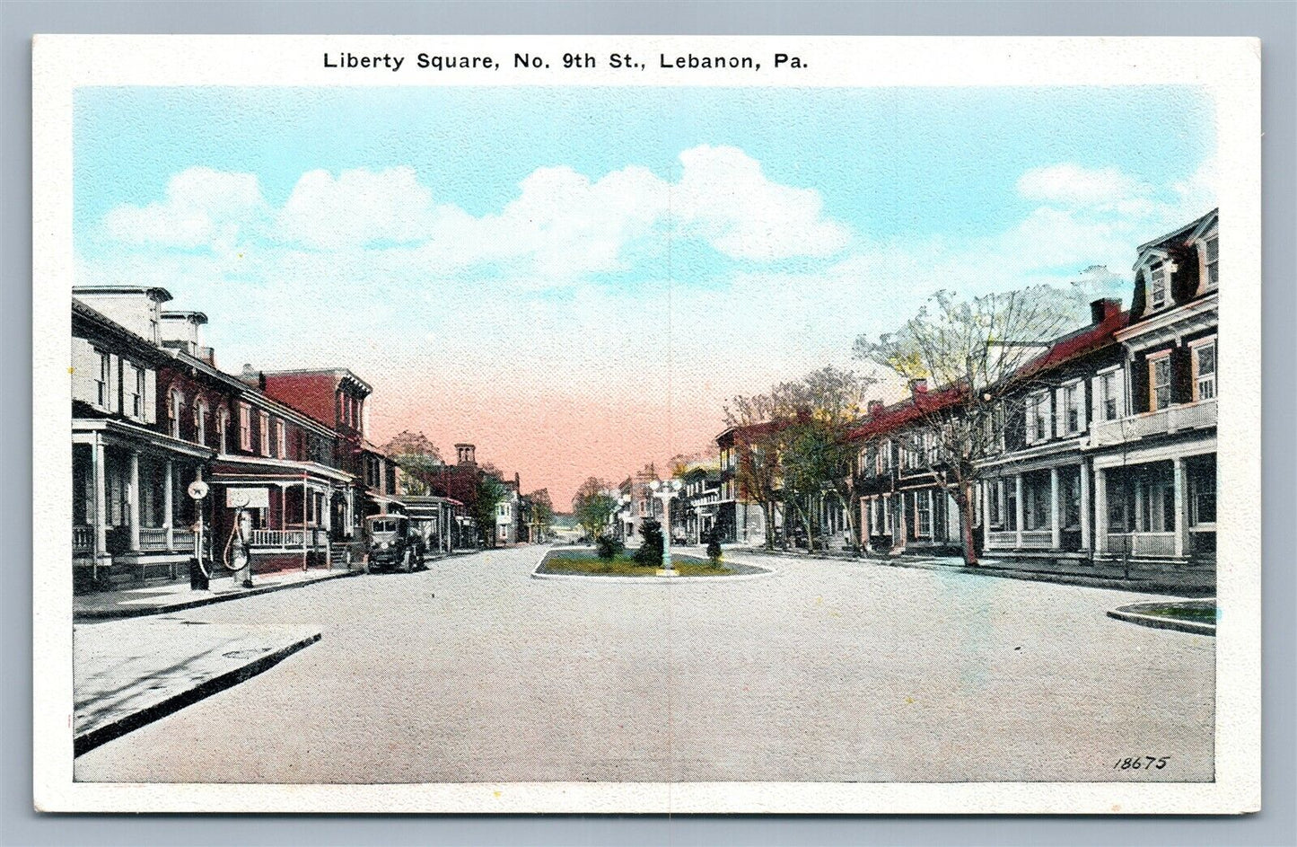 LEBANON PA LIBERTY SQUARE NO. 9th STREET ANTIQUE POSTCARD