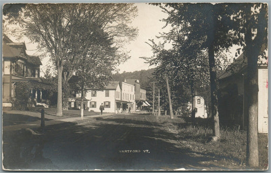 HARTFORD VT STREET SCENE ANTIQUE REAL PHOTO POSTCARD RPPC