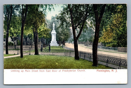 FLEMINGTON NJ MAIN STREET FROM PRESBYTERIAN CHURCH ANTIQUE POSTCARD