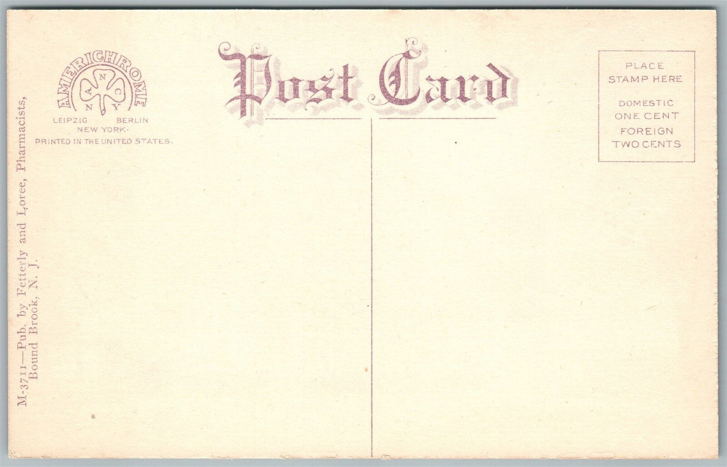 BOUND BROOK NJ PUBLIC LIBRARY ANTIQUE POSTCARD