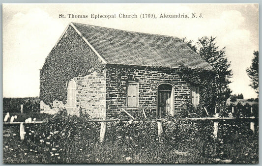 ALEXANDRIA NJ ST.THOMAS EPISCOPAL CHURCH ANTIQUE POSTCARD