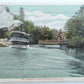 VINTAGE FOLDING POSTCARD STR. LONGFELLOW GOING THROUGH SONGO LOCK MAINE