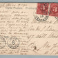 ITALY NETTUNO CON VEDUTA DEL POLIGONO DI ARTIGLIERIA ANTIQUE POSTCARD w/STAMPS