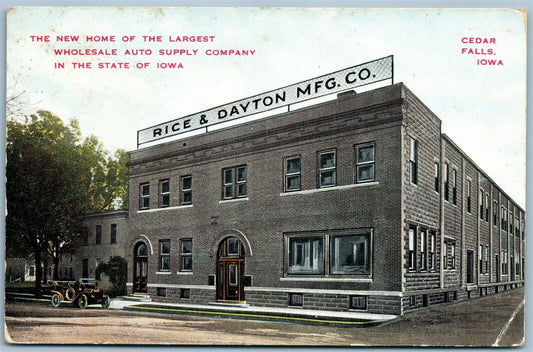 CEDAR FALLS IA AUTO SUPPLY CO ANTIQUE POSTCARD AUTOMOBILE SUPPLIES ADVERTISING