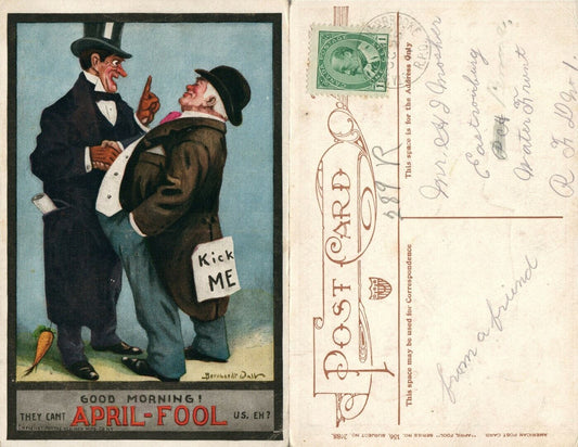 APRIL - FOOL ANTIQUE BRITISH POSTCARD