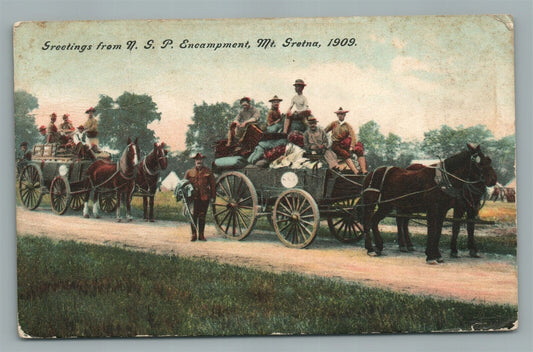 MT. GRETNA PA ENCAMPMENT MILITARY ANTIQUE POSTCARD