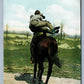 MOUNTING HORSE AT GALLOP ANTIQUE WWI POSTCARD