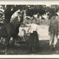 FAMILY COUPLE w/ HORSE ANTIQUE REAL PHOTO POSTCARD RPPC