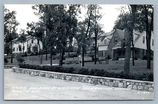 POYNETTE WI CONSERVATION STATION VINTAGE REAL PHOTO POSTCARD RPPC