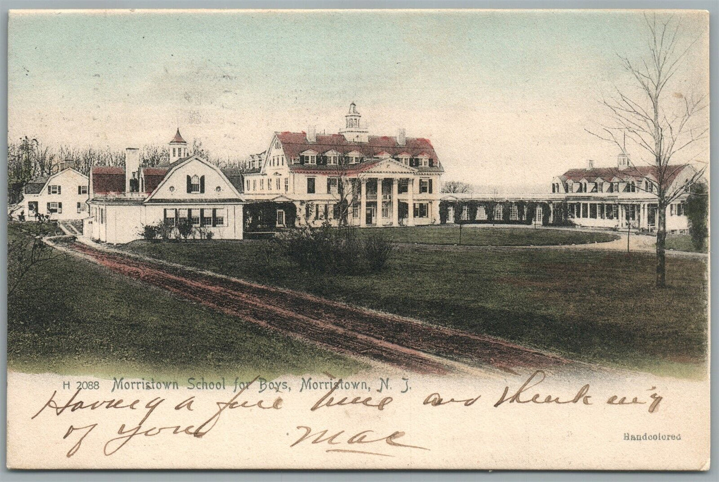 MORRISTOWN NJ SCHOOL FOR BOYS ANTIQUE POSTCARD