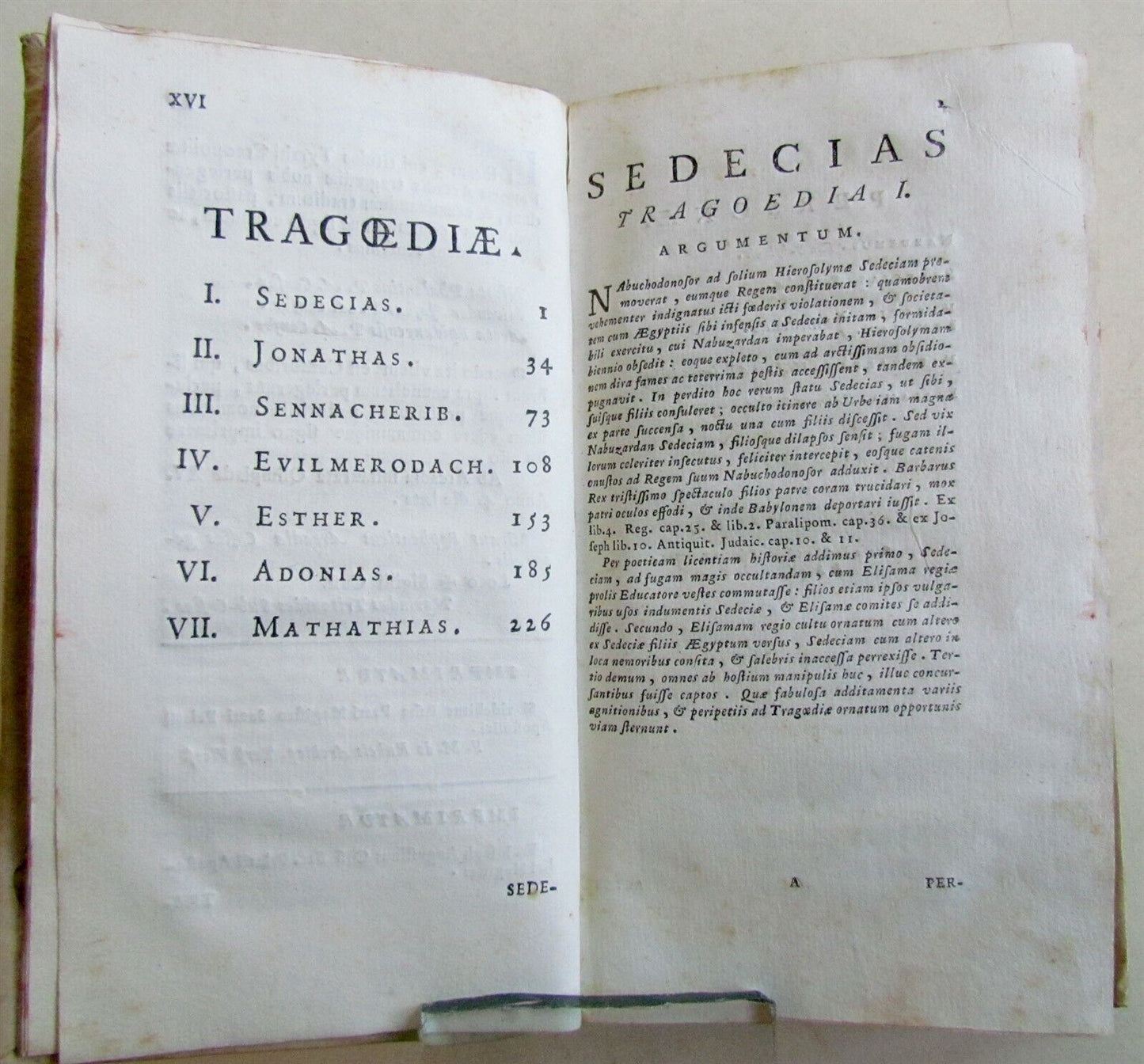 1705 Inter Arcades TYRRHI CREOPOLITAE TRAGOEDIAE J. Carpani VELLUM antique