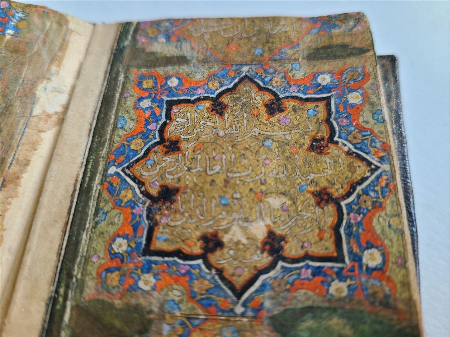 early 19th CENTURY MANUSCRIPT KORAN ISLAMIC antique ILLUMINATED small QURAN