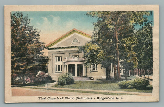 RIDGEWOOD NJ FIRST CHURCH OF CHRIST SCIENTIST VINTAGE POSTCARD