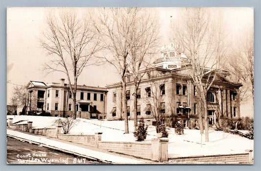 SHERIDAN WYO COURT HOUSE 1947 VINTAGE POSTCARD