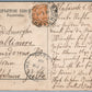 WLOCLAWEK POLAND KOSCIOL 1914 ANTIQUE POSTCARD w/ RUSSIAN IMPERIAL STAMPS