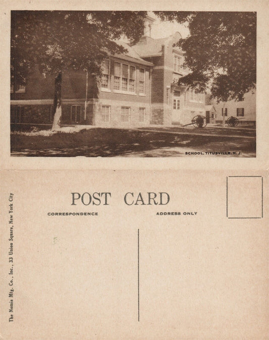 TITUSVILLE N.J. SCHOOL VINTAGE POSTCARD