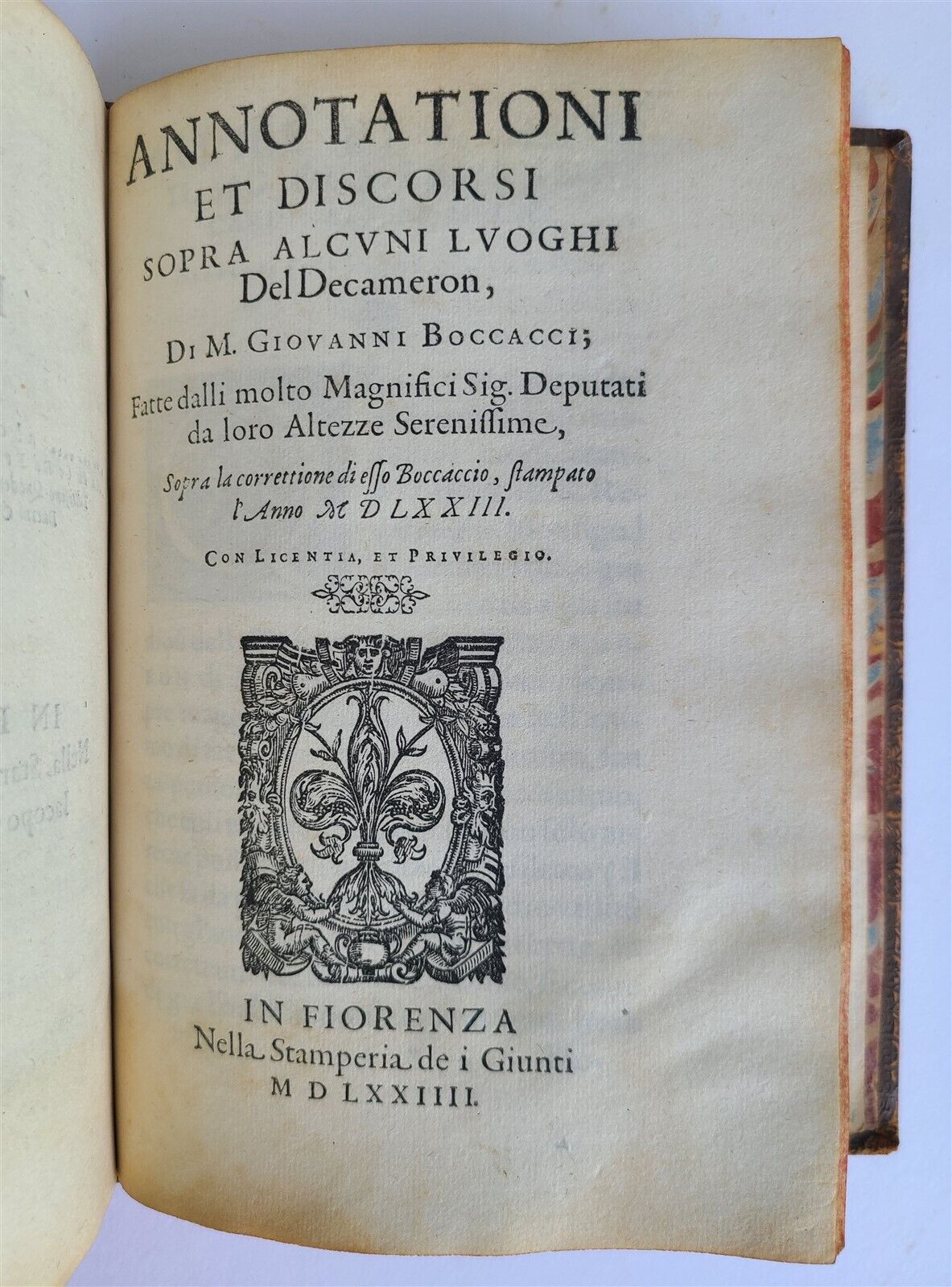 1573 IL DECAMERON by Giovanni BOCCACCIO antique 16th CENTURY