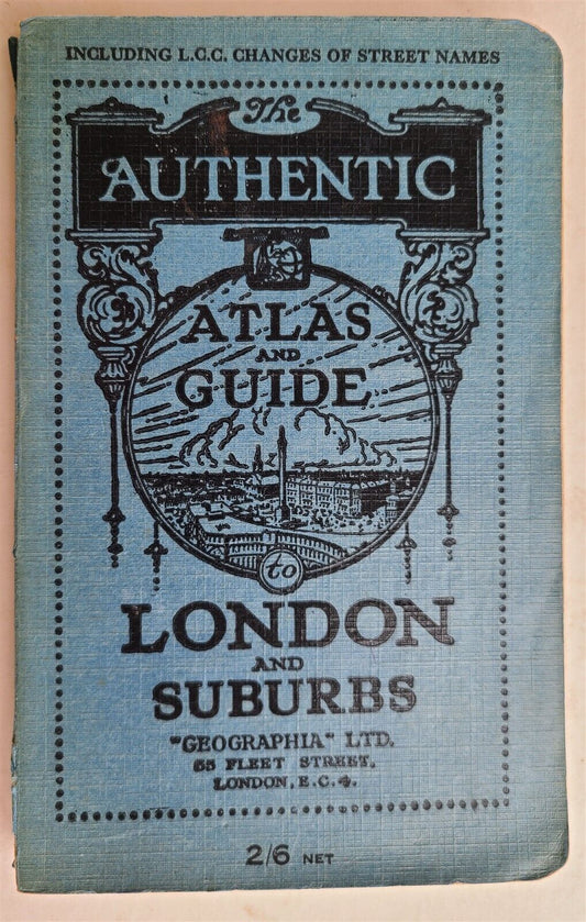 AUTHENTIC ATLAS & GUIDE TO LONDON and SUBURBS antique