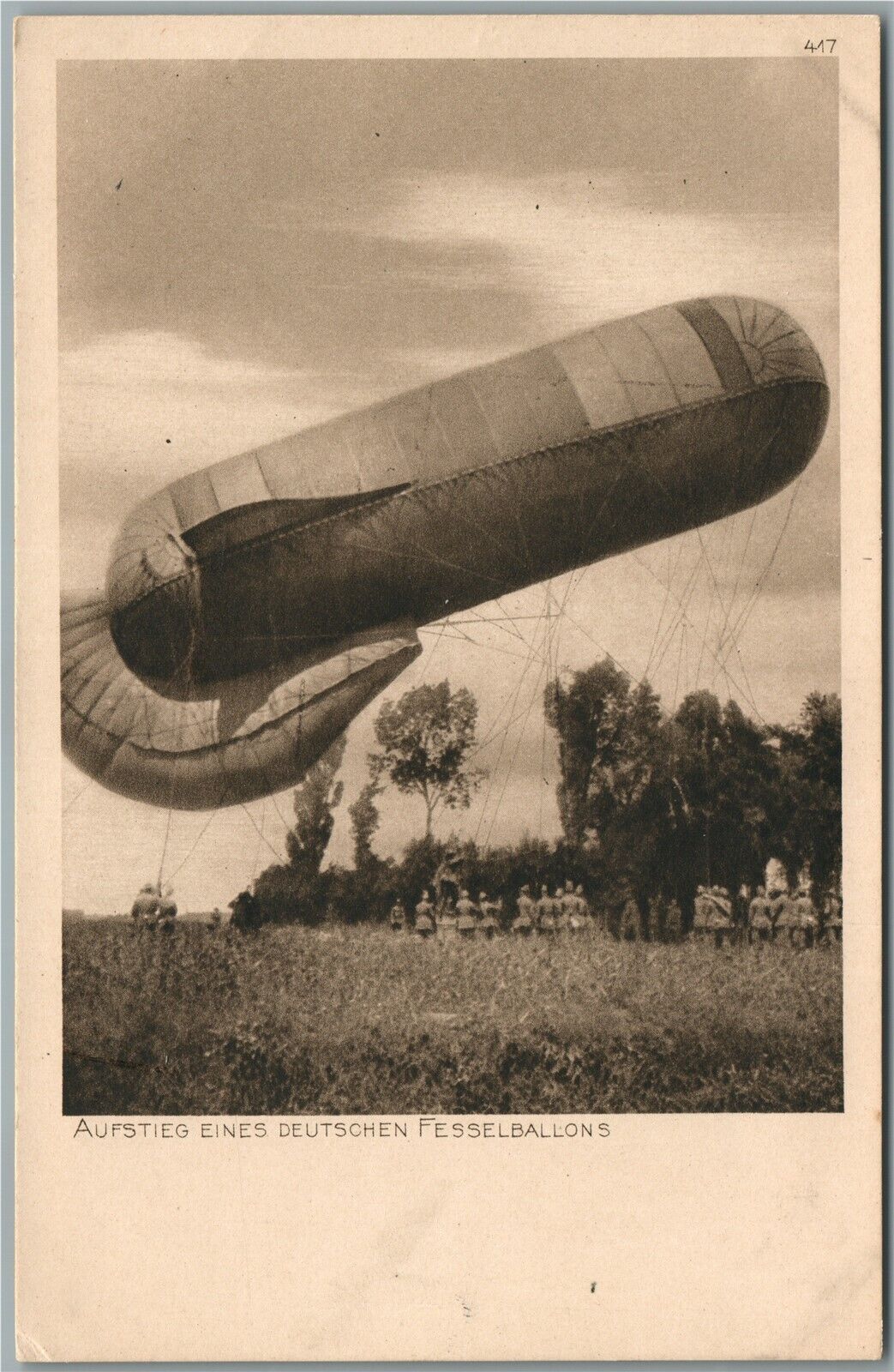ZEPPELIN GERMAN AIRSHIP WWI ERA ANTIQUE POSTCARD
