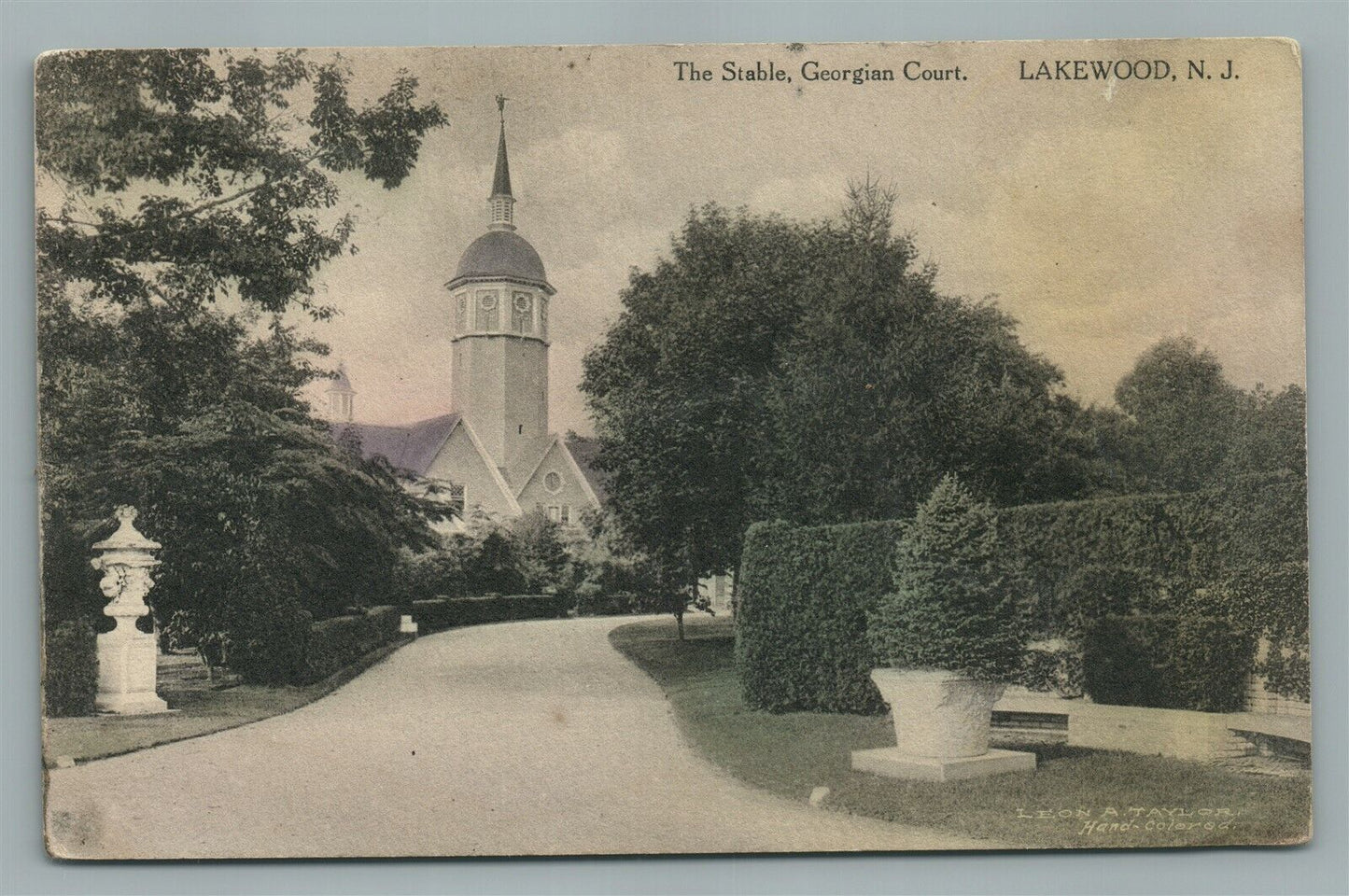 LAKEWOOOD NJ THE STABLE GEORGIAN COURT ANTIQUE POSTCARD