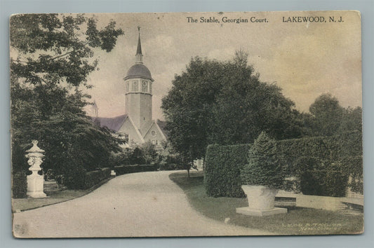 LAKEWOOOD NJ THE STABLE GEORGIAN COURT ANTIQUE POSTCARD