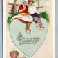 BE MY VALENTINE 1913 EMBOSSED ANTIQUE POSTCARD by JOHN WINSCH series 62182