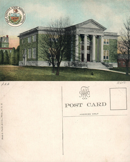 WEST CHESTER PA LIBRARY STATE NORMAL SCHOOL ANTIQUE POSTCARD