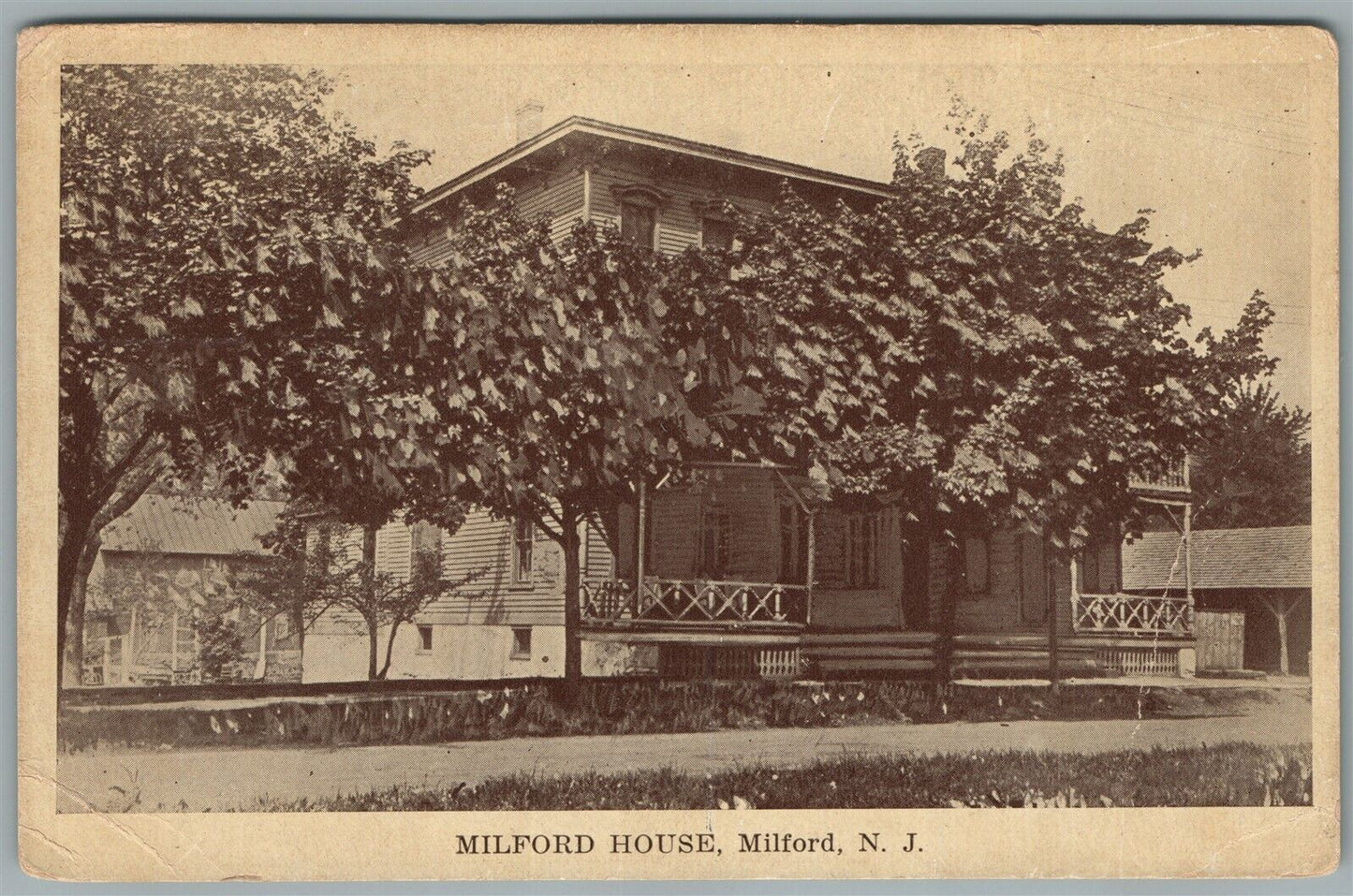 MILFORD NJ MILFORD HOUSE ANTIQUE POSTCARD