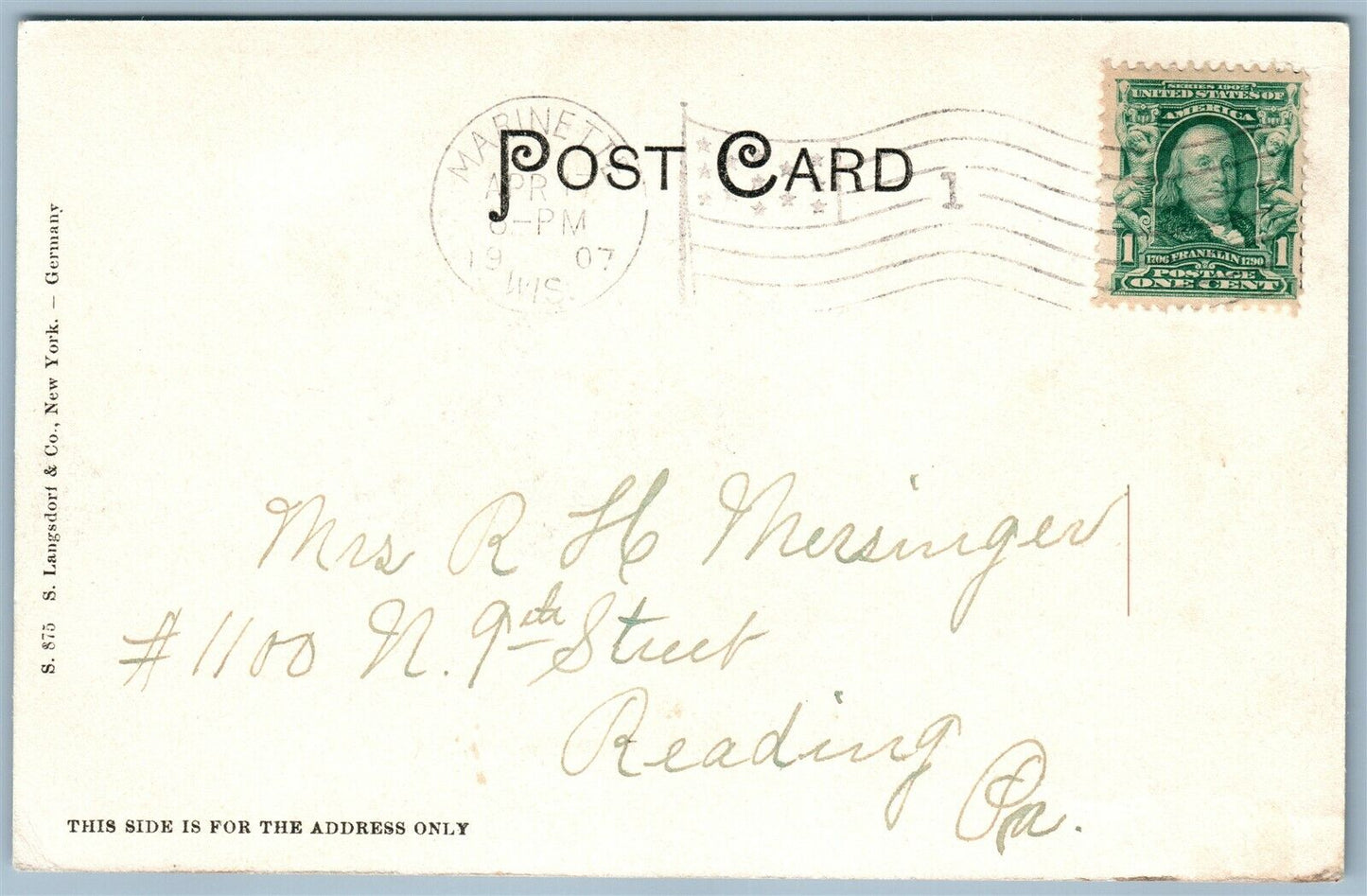 MARINETTE WI ST.MARY'S INSTITUTE ANTIQUE POSTCARD