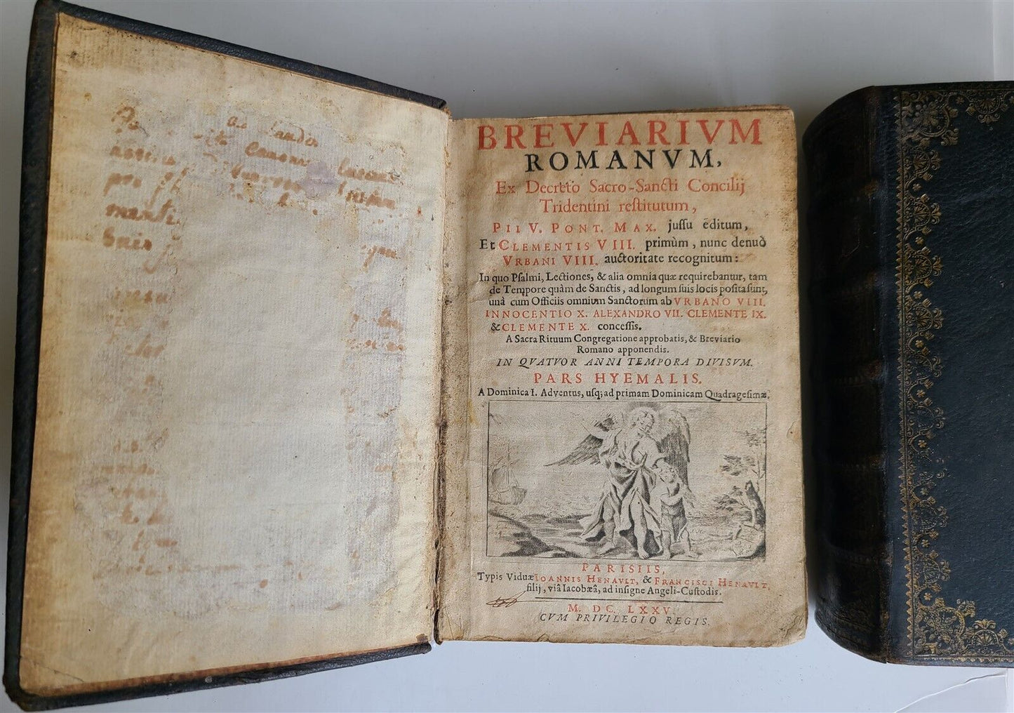 1675 BREVARIUM ROMANUM 3 volumes antique