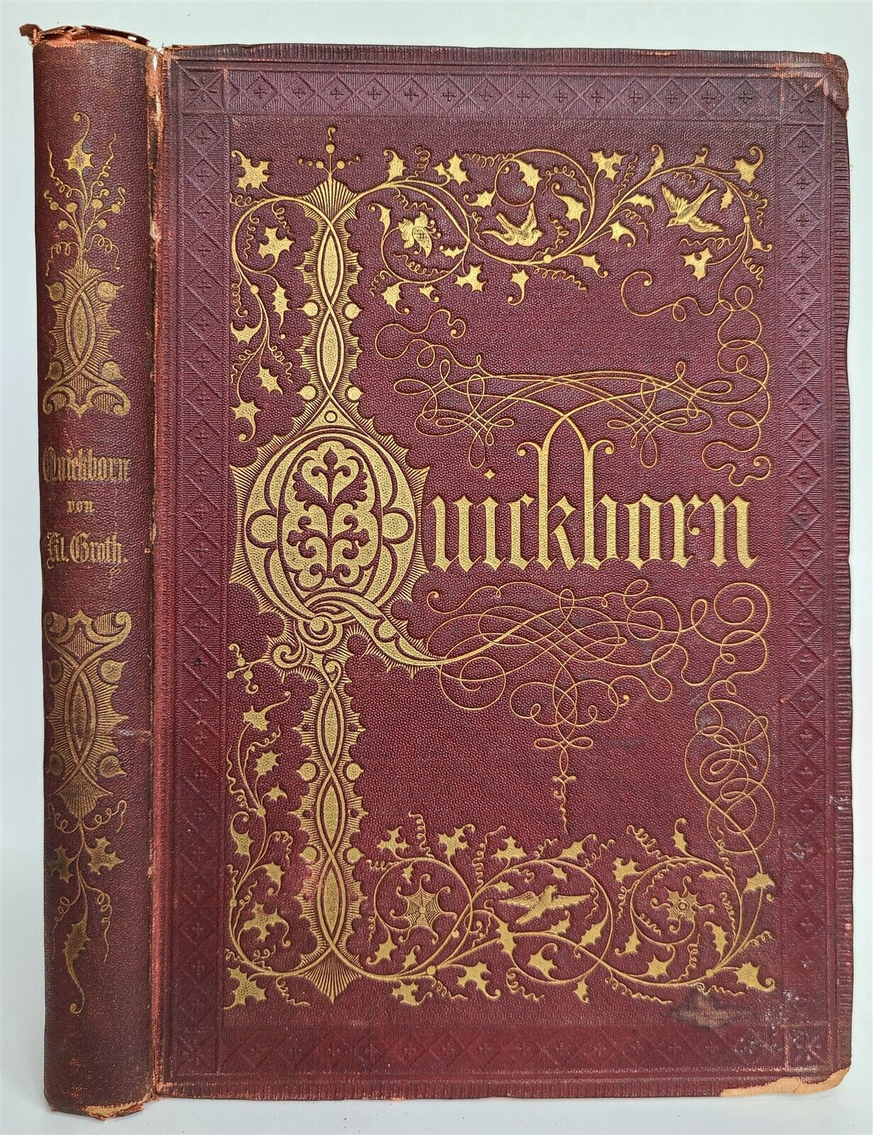 1868 QUICKBORN by KLAUS GROTH antique GERMAN POETRY ILLUSTRATED