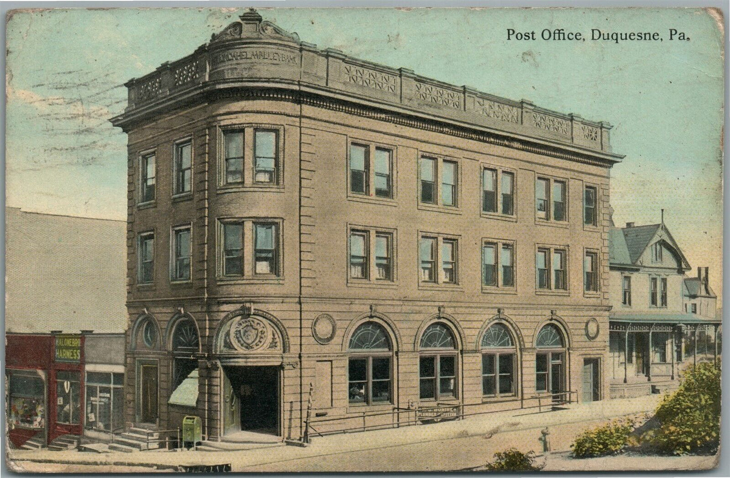 DUQUESNE PA POST OFFICE ANTIQUE POSTCARD