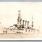 MILITARY US BATTLESHIP ANTIQUE REAL PHOTO POSTCARD RPPC