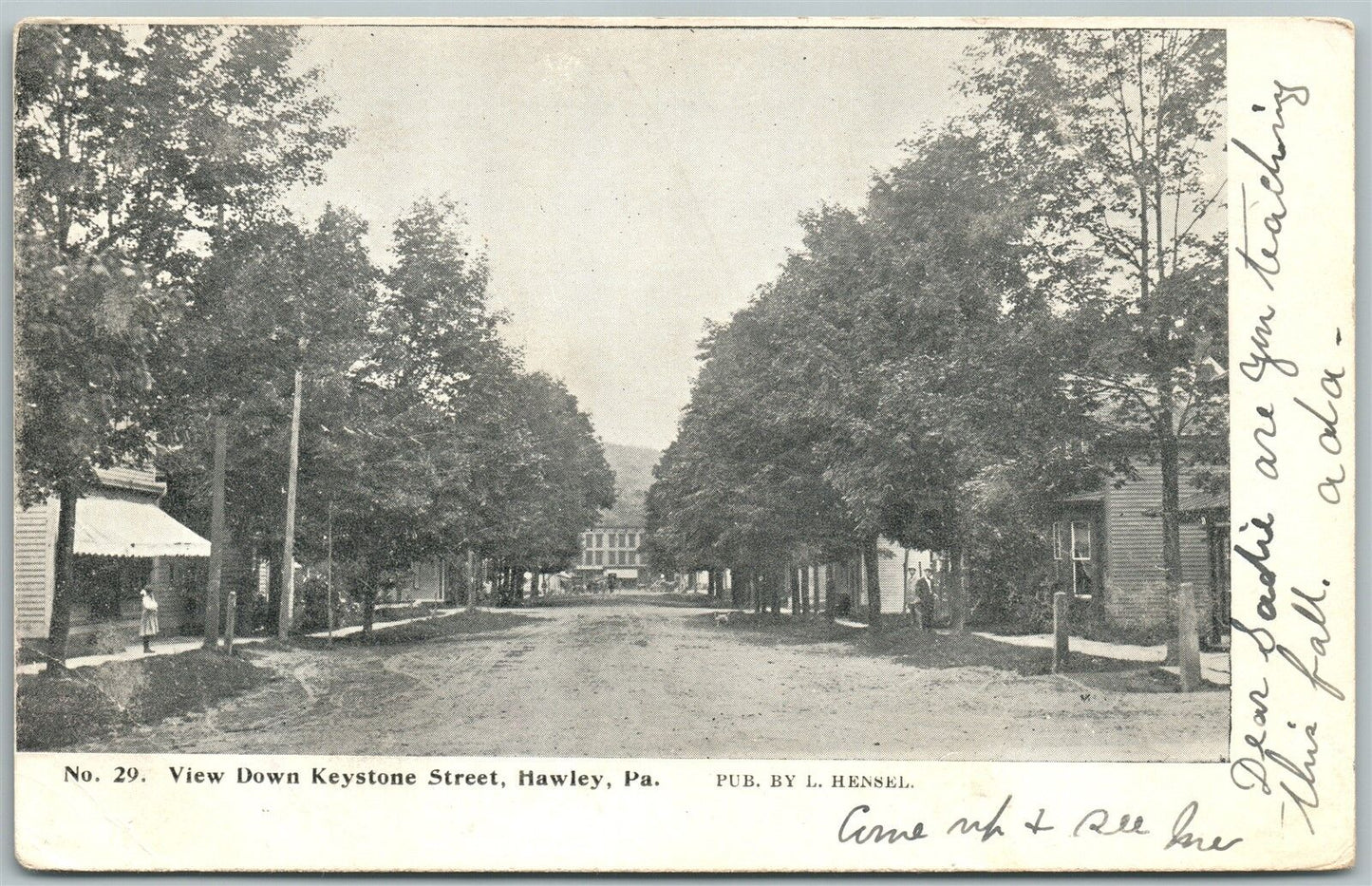 HAWLEY PA KEYSTONE STREET 1906 PRIVATE MAILING CARD ANTIQUE POSTCARD