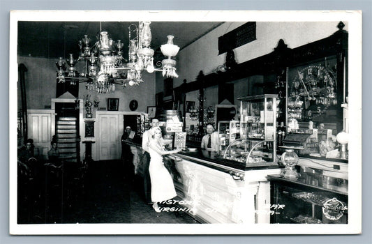 VIRGINIA CITY NV HISTORIC BAR SALOON VINTAGE REAL PHOTO POSTCARD RPPC