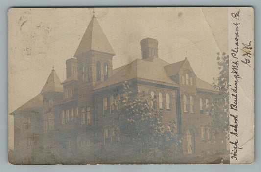MT. PLEASANT PA HIGH SCHOOL ANTIQUE REAL PHOTO POSTCARD RPPC