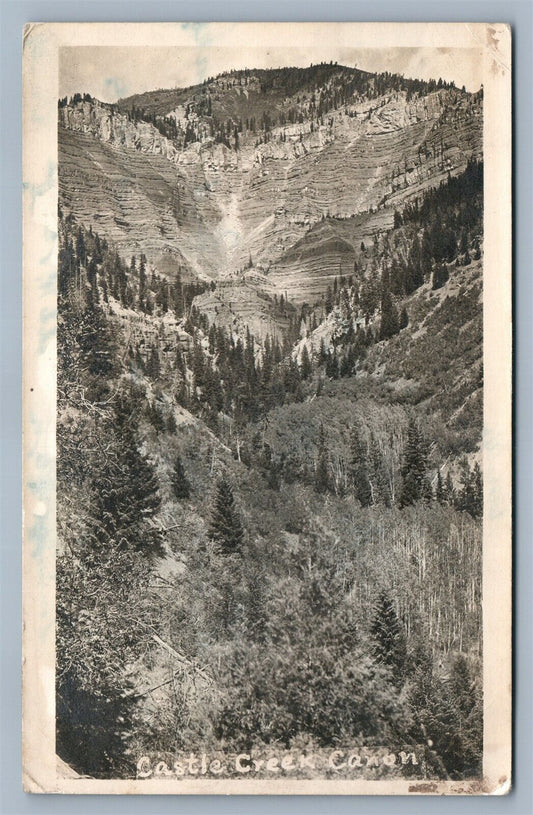 CASTLE CREEK CANYON VINTAGE REAL PHOTO POSTCARD RPPC