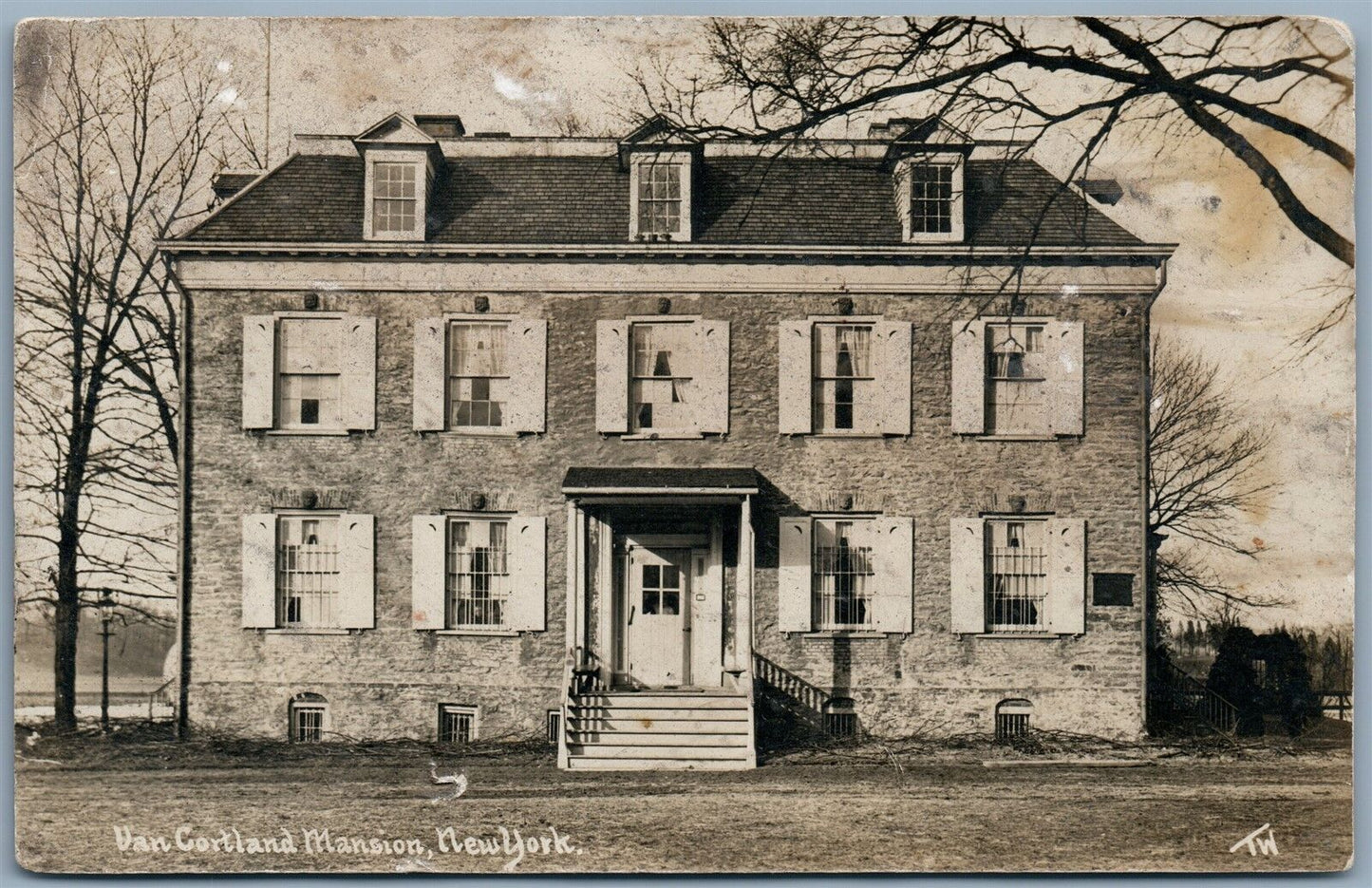 BRONX NY VAN CORTLANDT MANSION museum ANTIQUE REAL PHOTO POSTCARD RPPC