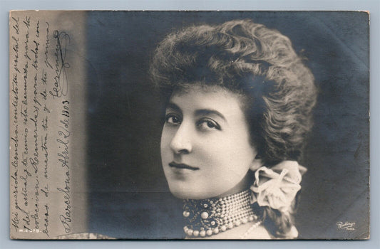 FRENCH BEAUTY GIRL ANTIQUE REAL PHOTO POSTCARD RPPC