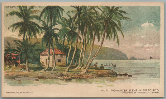 PUERTO RICO MID-WINTER SCENE ANTIQUE POSTCARD PORTO RICO