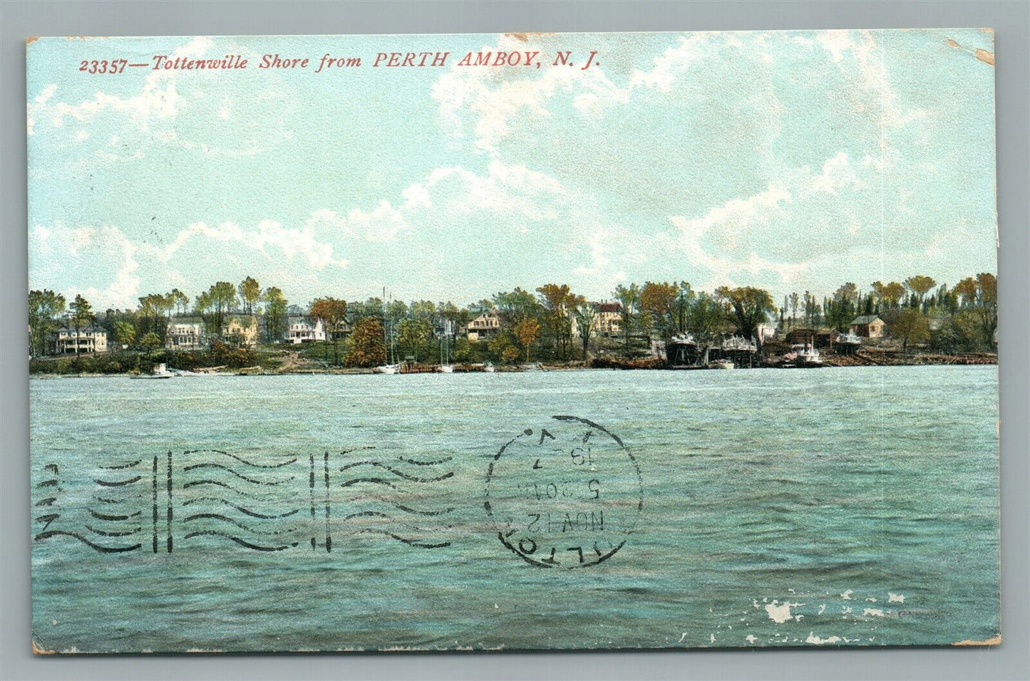 PERTH AMBOY NJ TOTTENVILLE SHORE ANTIQUE POSTCARD