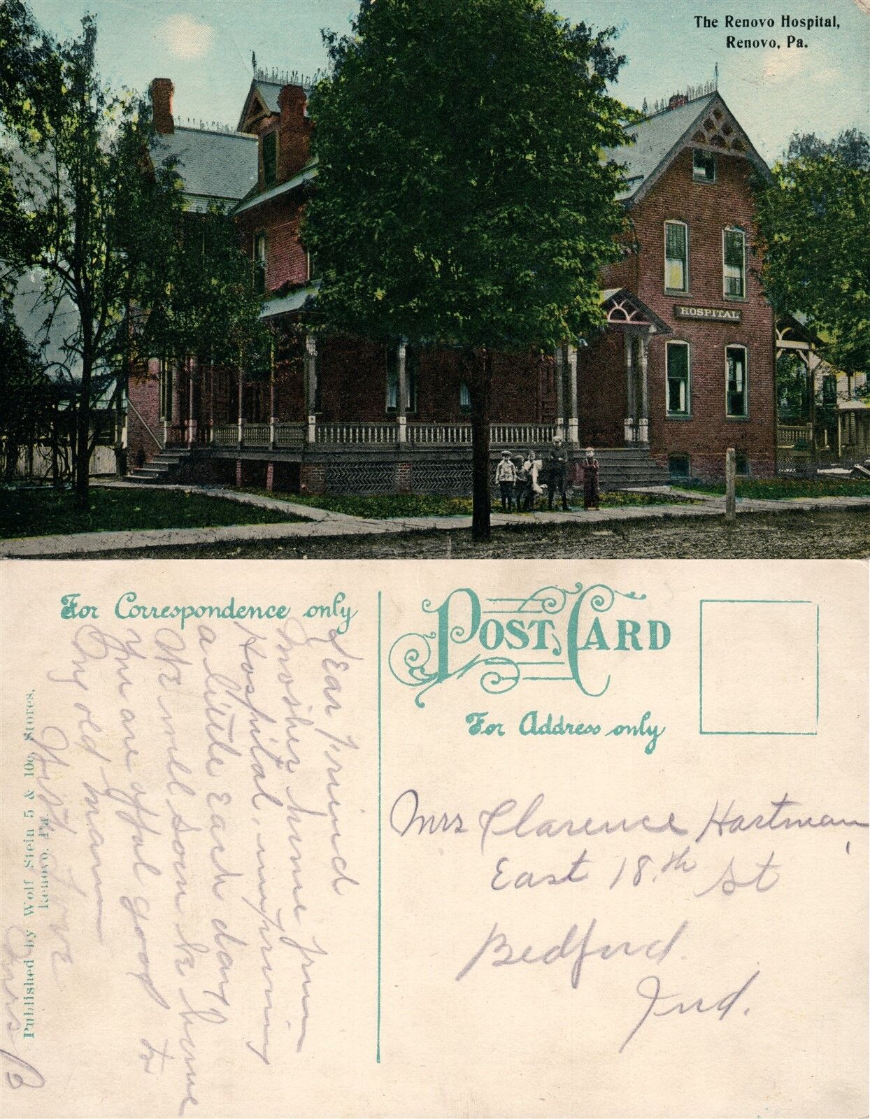 RENOVO PA HOSPITAL ANTIQUE POSTCARD