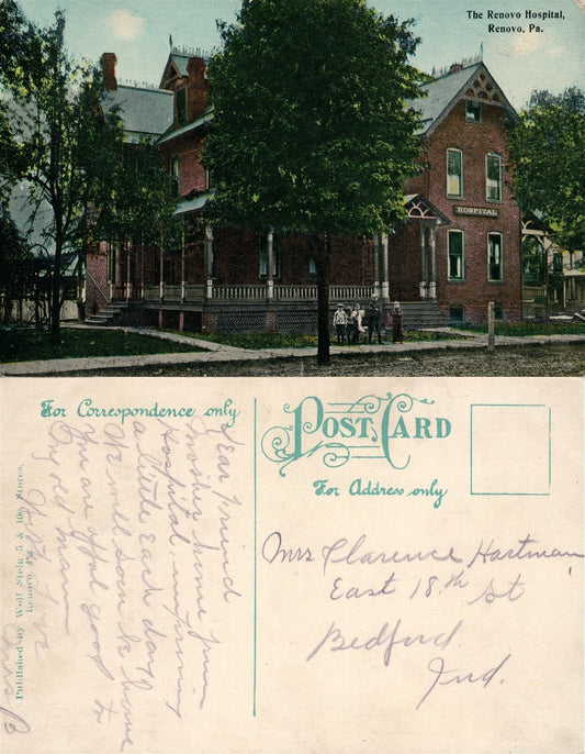 RENOVO PA HOSPITAL ANTIQUE POSTCARD