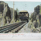 VINTAGE 1906 POSTCARD ROCK CUT MT. TOM HOLYOKE MASS. train railway railroad