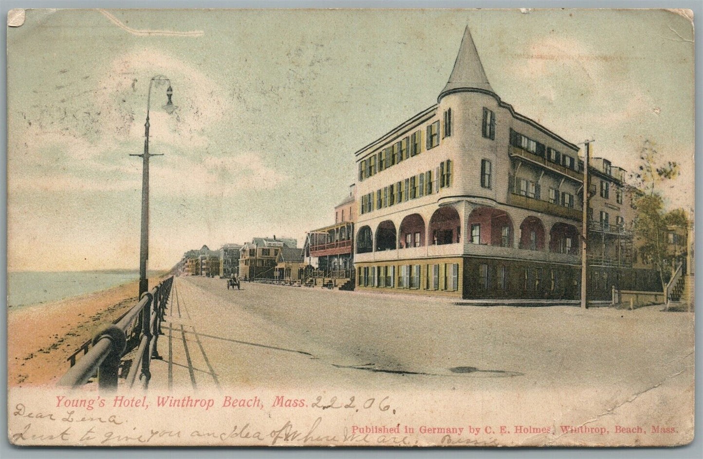 WINTHROP BEACH MA YOUNG'S HOTEL ANTIQUE POSTCARD