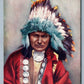 AMERICAN INDIAN CHIEF RED OWL ANTIQUE POSTCARD