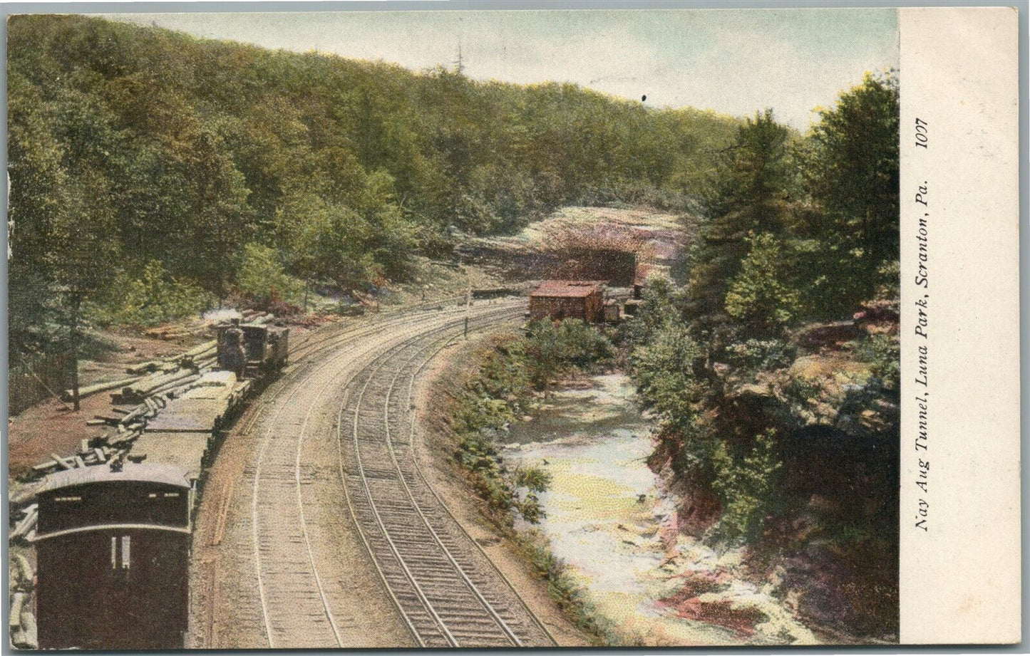 SCRANTON PA LUNA PARK RAILROAD TRACKS ANTIQUE POSTCARD
