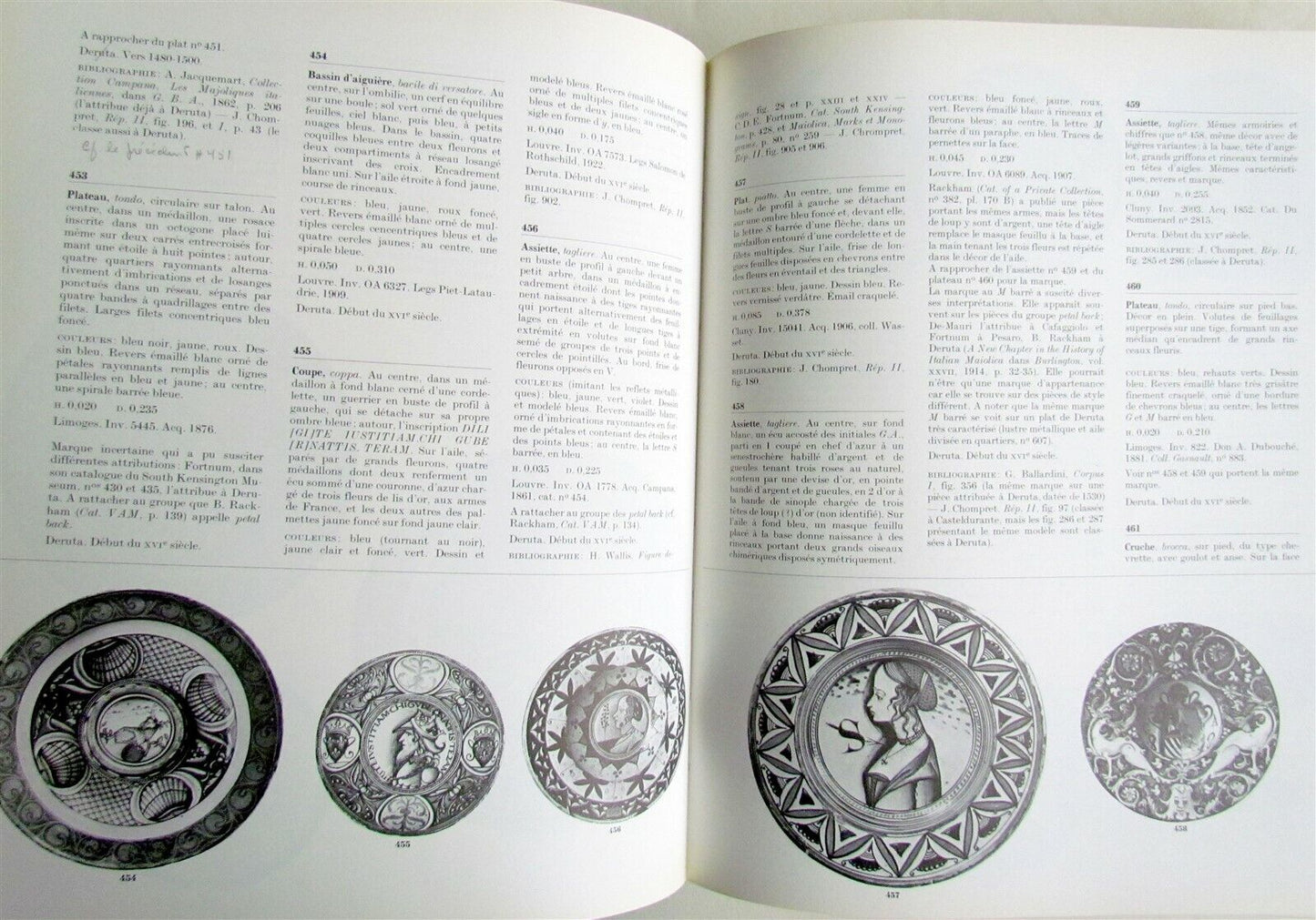 LES MAJOLIQUES DES MUSEES NATIONAUX MAJOLICA ILLUSTRATED ART & REFERENCE